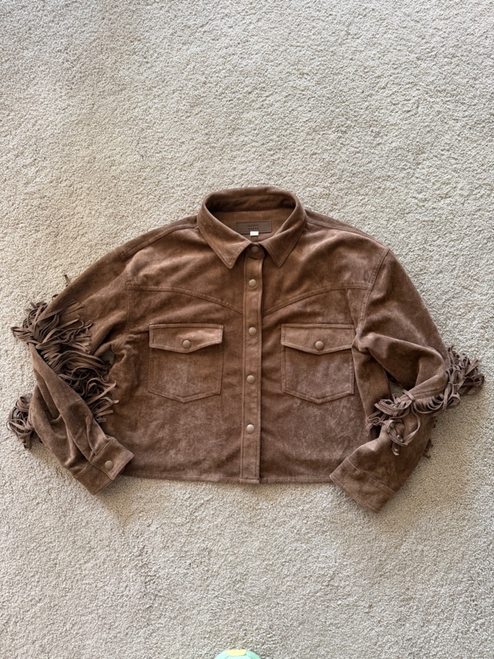 Blank NYC Faux Suede Fringe Shirt Jacket - M - Picture 3 of 7
